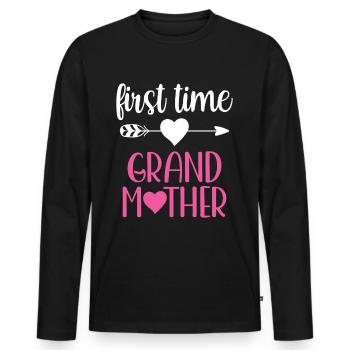 First Time Grandmother Cute Grandparents First Time - Men's Premium Organic Long Sleeve Shirt - black - Front - Nico (187cm)