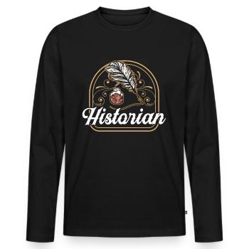 Historian History Teacher History History - Men's Premium Organic Long Sleeve Shirt - black - Front - Nico (187cm)