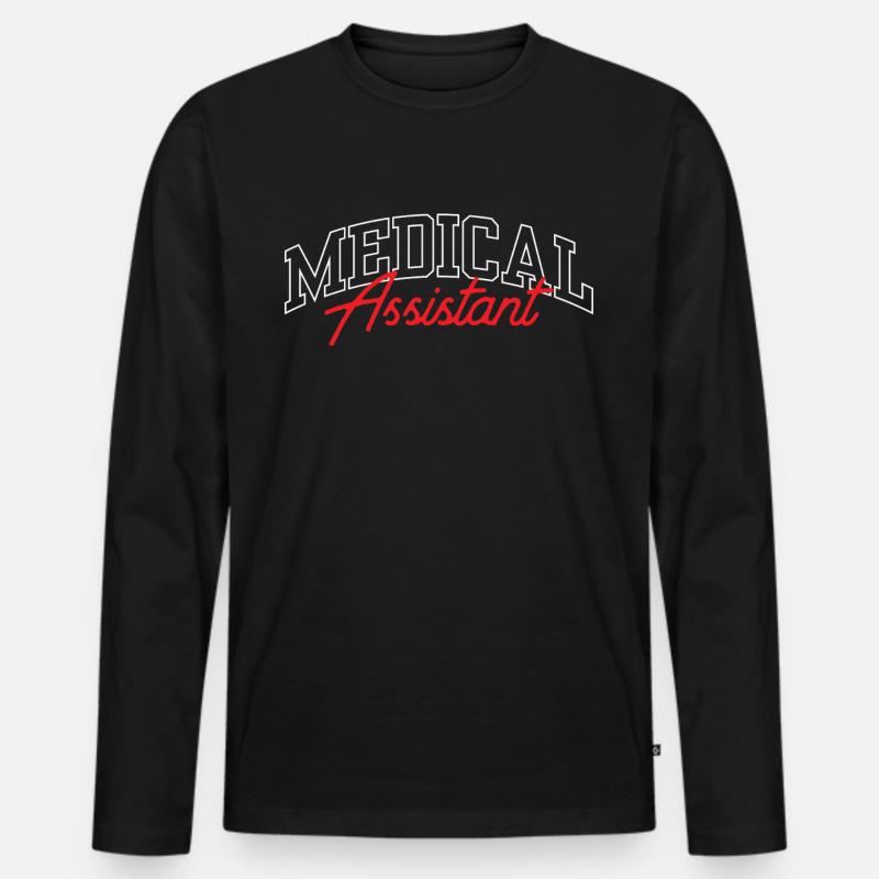 Medizinischer Assistent Assistenz Krankenschwester - Männer Premium Bio Langarmshirt - Schwarz