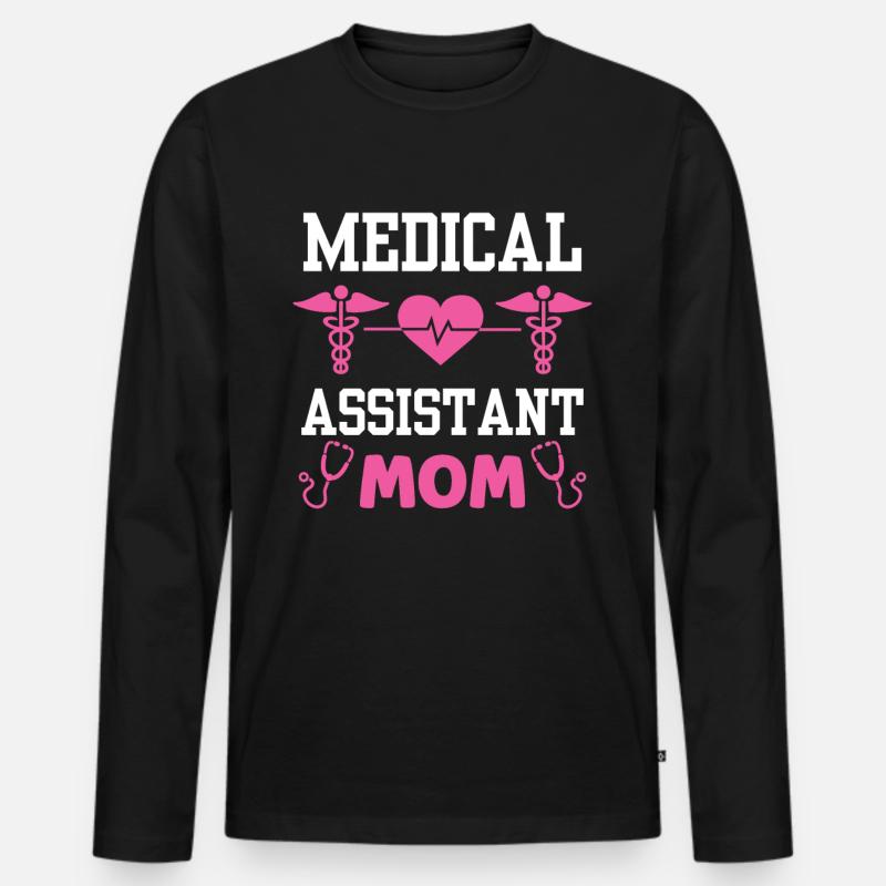 Medizinische Assistentin Mutter Medizinischer - Männer Premium Bio Langarmshirt - Schwarz