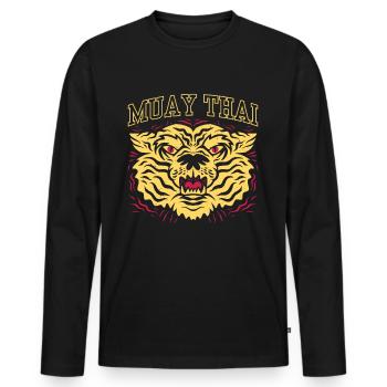 Muay Thai combattants arts martiaux arts martiaux arts martiaux - T-shirt manches longues Premium bio Homme - noir - Devant - Nico (187cm)