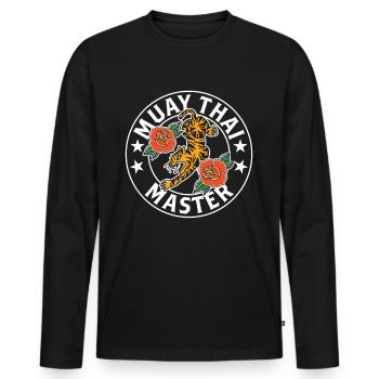 Muay Thai Master Fighting Martial Arts Fighter - Men's Premium Organic Long Sleeve Shirt - black - Front - Nico (187cm)