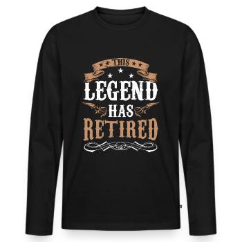 Cette légende a pris sa retraite - T-shirt manches longues Premium bio Homme - noir - Devant - Nico (187cm)
