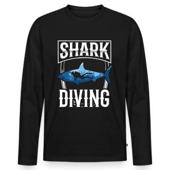 Shark Diving Shark Diving Shark Shark Sharks - Men's Premium Organic Long Sleeve Shirt - black - Front - Nico (187cm)