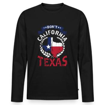California Texas Pride Texan Dictons texans Texan - T-shirt manches longues Premium bio Homme - noir - Devant - Nico (187cm)
