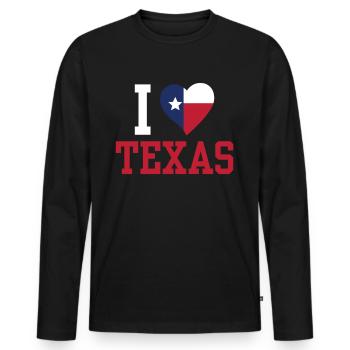 J’adore Texas Texan Pride Dictons texans - T-shirt manches longues Premium bio Homme - noir - Devant - Nico (187cm)