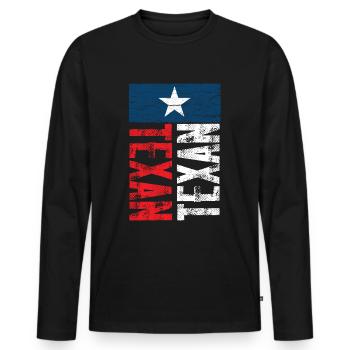 Dictons texans Texas Texan Pride - T-shirt manches longues Premium bio Homme - noir - Devant - Nico (187cm)