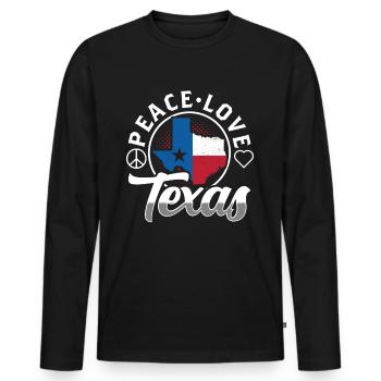 Peace Love Texas Pride Texan Texan - T-shirt manches longues Premium bio Homme - noir - Devant - Nico (187cm)