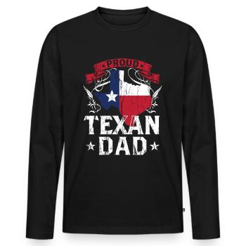 Fier Texan Père Fier Texas Texan - T-shirt manches longues Premium bio Homme - noir - Devant - Nico (187cm)