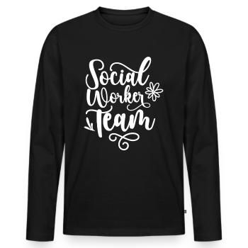 Social Worker Team Social Work Social Work - Men's Premium Organic Long Sleeve Shirt - black - Front - Nico (187cm)