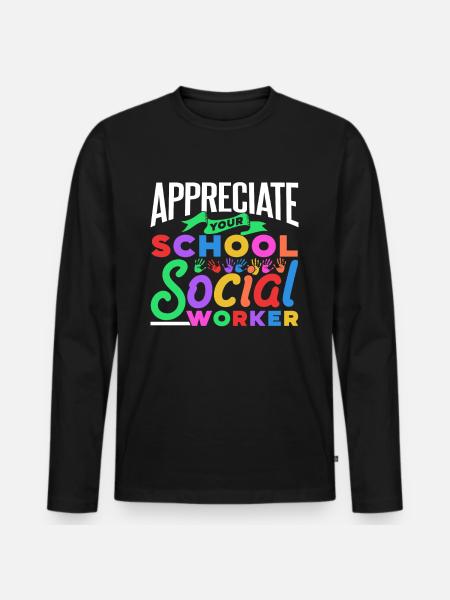 Schätze Deinen Schulsozialarbeiter Schule Beruf - Männer Premium Bio Langarmshirt - Schwarz