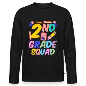 Team Second Class Teacher Second Class - Men's Premium Organic Long Sleeve Shirt - black - Front - Nico (187cm)