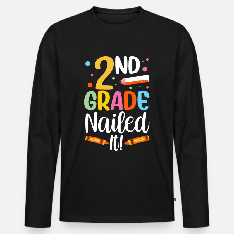 Zweite Klasse Volltreffer Zweitklässler Lehrer - Männer Premium Bio Langarmshirt - Schwarz