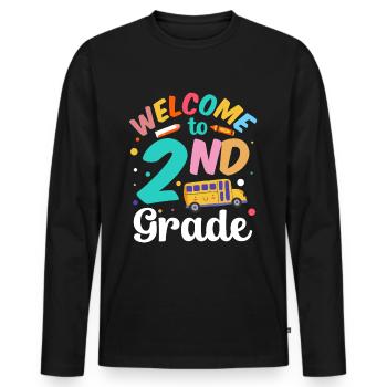Welcome to Second Class Second Class - Men's Premium Organic Long Sleeve Shirt - black - Front - Nico (187cm)