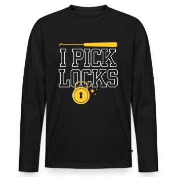 Ich Knacke Schlösser Lock Picking Knacker Schloss - Männer Premium Bio Langarmshirt - Schwarz - Vorne - Nico (187cm)