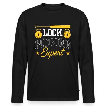 Lockpicking Experte Lock Picking Knacken Schloss - Männer Premium Bio Langarmshirt - Schwarz - Vorne - Nico (187cm)