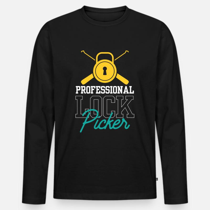 Professioneller Schlossknacker Lock Picker Knacken - Männer Premium Bio Langarmshirt - Schwarz