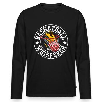 Basketball Whisperer Team Player Basketball - Men's Premium Organic Long Sleeve Shirt - black - Front - Nico (187cm)