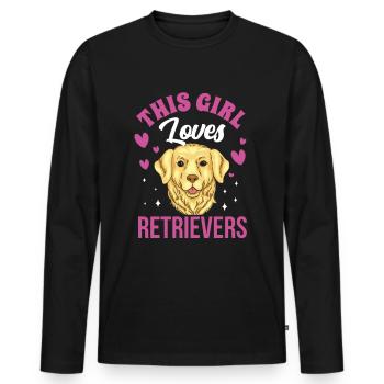 This Girl Loves Retriever Retrievers Dog - Men's Premium Organic Long Sleeve Shirt - black - Front - Nico (187cm)