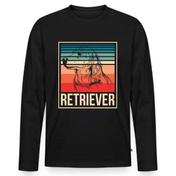 Retriever Retrievers Sayings Pet Dog - Men's Premium Organic Long Sleeve Shirt - black - Front - Nico (187cm)