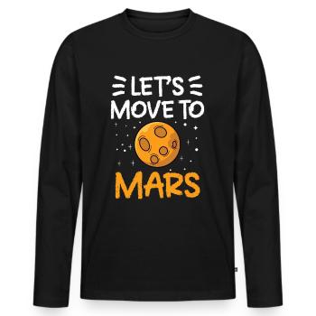 Departure to Mars Astronaut Planet Space - Men's Premium Organic Long Sleeve Shirt - black - Front - Nico (187cm)