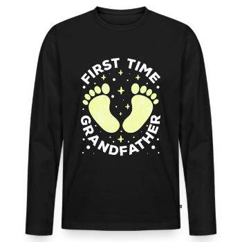 First time grandfather first time grandparents cute - Men's Premium Organic Long Sleeve Shirt - black - Front - Nico (187cm)