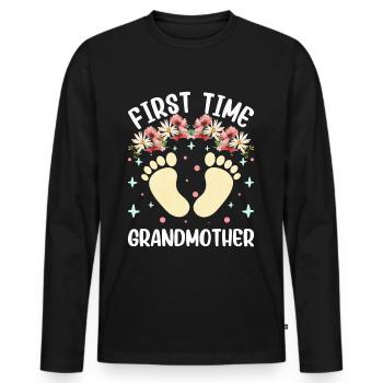 First Time Grandmother Sweet First Time Grandparents - Men's Premium Organic Long Sleeve Shirt - black - Front - Nico (187cm)
