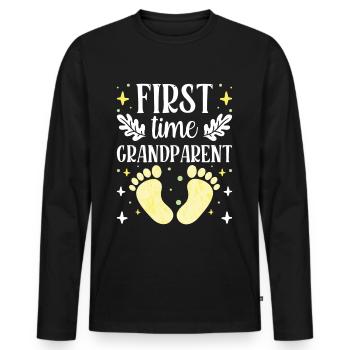 First Time Grandparents Sweet First Time Pregnant - Men's Premium Organic Long Sleeve Shirt - black - Front - Nico (187cm)