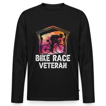 Radrennen Veteran Radrennfahrer Wettrennen Fahrrad - Männer Premium Bio Langarmshirt - Schwarz - Vorne - Nico (187cm)