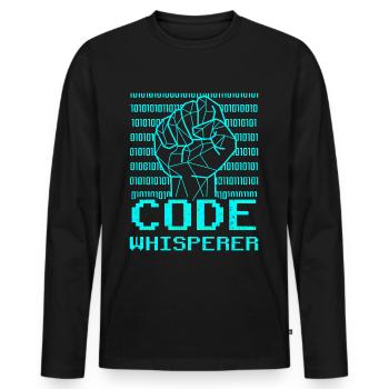 Code Flüsterer Coding Coder Programmierer - Männer Premium Bio Langarmshirt - Schwarz - Vorne - Nico (187cm)
