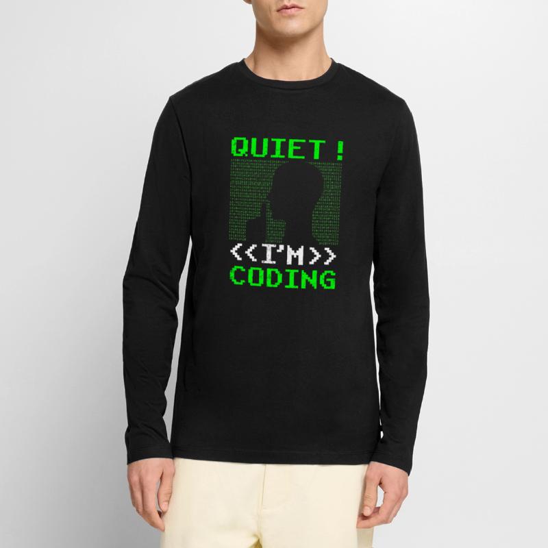 Programmation Silent I Programmation Codeur Programmation T-shirt manches longues Premium bio Homme
