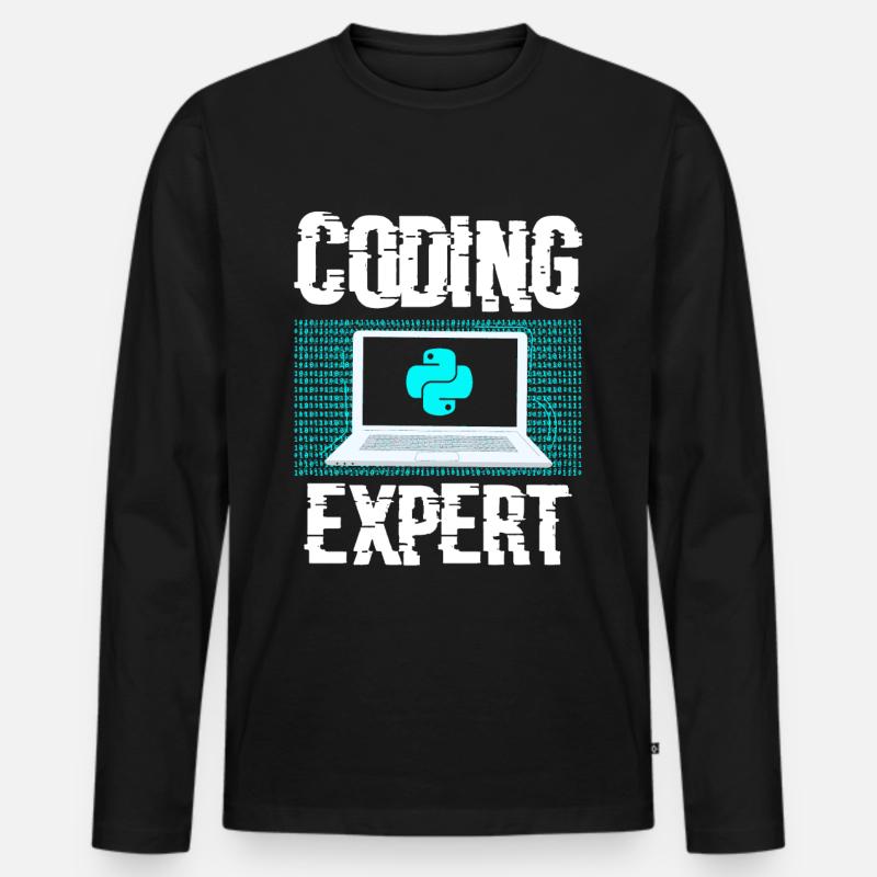 Coding Experte Coder Programmieren Programmierer - Männer Premium Bio Langarmshirt - Schwarz