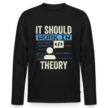 In theory, it should work code coding - Men's Premium Organic Long Sleeve Shirt - black - Front - Nico (187cm)