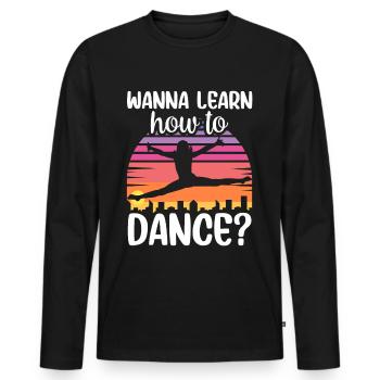 Voulez-vous apprendre à danser professeur de danse à l’école de danse - T-shirt manches longues Premium bio Homme - noir - Devant - Nico (187cm)