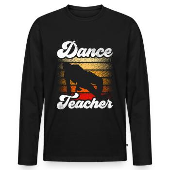 Professeur de danse Professeur de danse Cours de danse École de danse - T-shirt manches longues Premium bio Homme - noir - Devant - Nico (187cm)