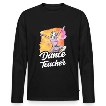 Professeur de danse Cours de danse Professeur de danse École de danse - T-shirt manches longues Premium bio Homme - noir - Devant - Nico (187cm)