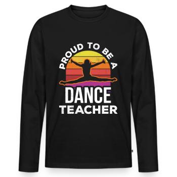 Fier d’être professeur de danse Cours de danse École de danse - T-shirt manches longues Premium bio Homme - noir - Devant - Nico (187cm)