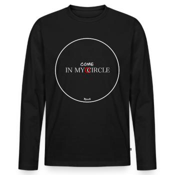 Come in my Cricle Design Orginal Mikeavelli Art - Männer Premium Bio Langarmshirt - Schwarz - Vorne - Nico (187cm)