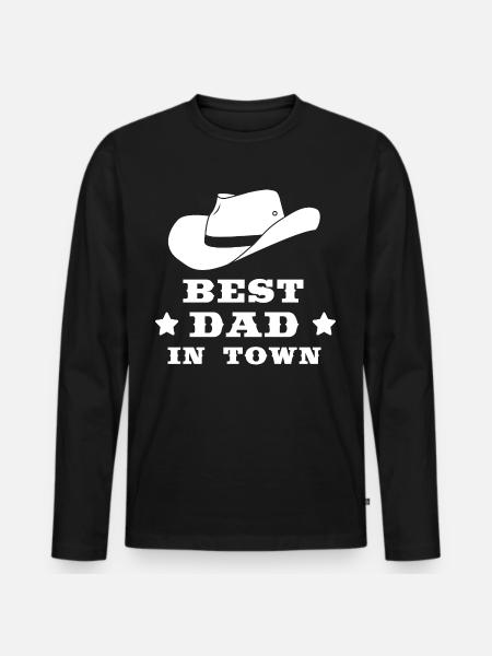 Best dad in town - Men's Premium Organic Long Sleeve Shirt - black