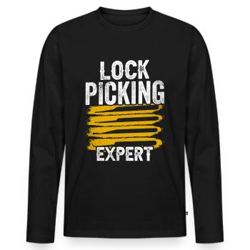 Lockpicking Experte Lock Picking Schloss Knacken - Männer Premium Bio Langarmshirt - Schwarz - Vorne - Nico (187cm)