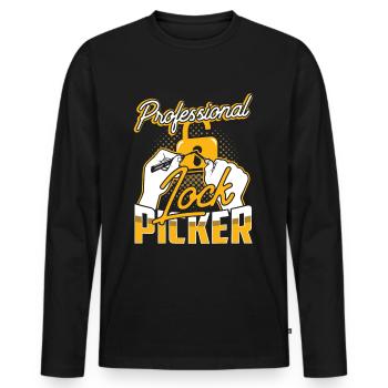 Professioneller Schlossknacker Lock Picker Knacken - Männer Premium Bio Langarmshirt - Schwarz - Vorne - Nico (187cm)