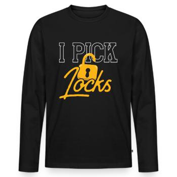 Ich Knacke Schlösser Schloss Lock Picking Knacker - Männer Premium Bio Langarmshirt - Schwarz - Vorne - Nico (187cm)