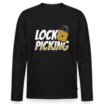 Crochetage de serrure Knacker Serrure Crochetage de serrure Fissuration - T-shirt manches longues Premium bio Homme - noir - Devant - Nico (187cm)
