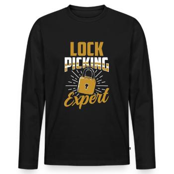 Lockpicking Experte Knacken Schloss Lock Picking - Männer Premium Bio Langarmshirt - Schwarz - Vorne - Nico (187cm)