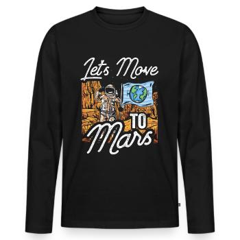 Departure to Mars Space Planet Astronaut - Men's Premium Organic Long Sleeve Shirt - black - Front - Nico (187cm)