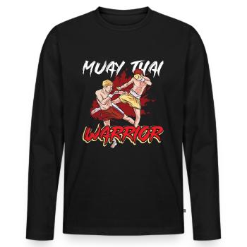 Muay Thai Master Fighting Fighter Martial Arts - Men's Premium Organic Long Sleeve Shirt - black - Front - Nico (187cm)