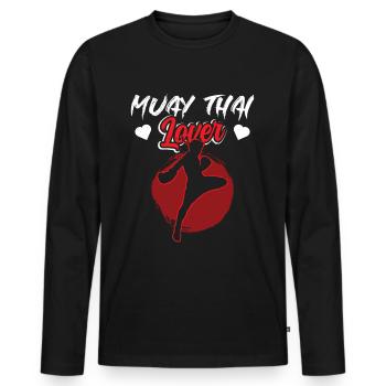 Muay Thai Lover Fighting Fighter Martial Arts - Men's Premium Organic Long Sleeve Shirt - black - Front - Nico (187cm)