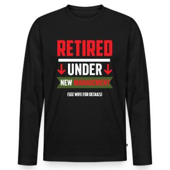 Sous la nouvelle direction, voir Pension d’épouse pour plus de détails - T-shirt manches longues Premium bio Homme - noir - Devant - Nico (187cm)