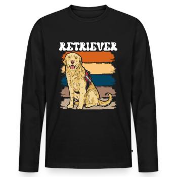 Retriever Chien d’assistance Dictons Retrievers Pet - T-shirt manches longues Premium bio Homme - noir - Devant - Nico (187cm)