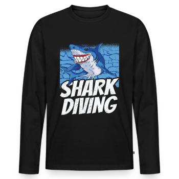 Shark Diving Shark Diving Shark Shark Shark - Men's Premium Organic Long Sleeve Shirt - black - Front - Nico (187cm)